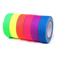 KUANGYE - Cinta Adhesiva Fluorescente Color Neón, 6 Rollos