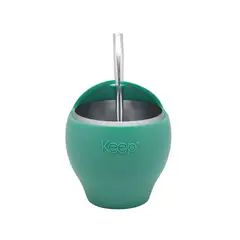 KEEP - Set Mate Siliconado + Bombilla 230ml Acero Inoxidable Turquesa