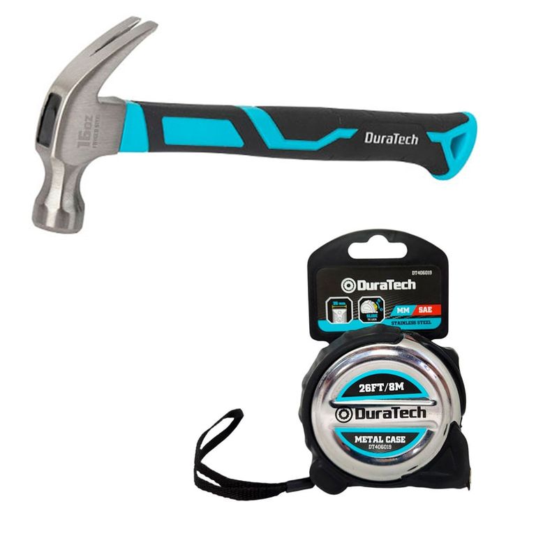 KIT MARTILLO + HUINCHA DE MEDIR 8 MTS