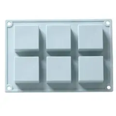 GENERICO - Molde De Silicona 6 Cuadrados Medianos Jabón Queque Chocolate