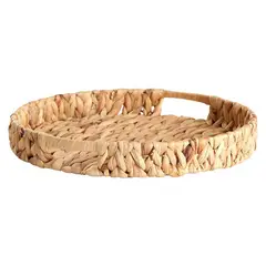 GENERICO - Bandeja Redonda Trenzada Fibra Natural 30cm Vintage