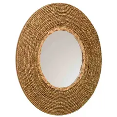 GENERICO - Espejo Redondo Fibra Natural 39cm