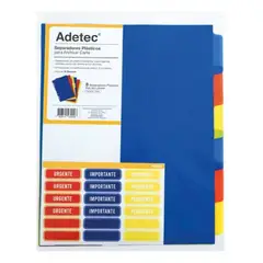 ADETEC - Separadores Carta Vinílico Con Stickers Para Documento 6 Un