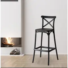 HABITA2 CHILE - Taburete piso de Bar Danubio 65 cm Polipropileno - Negro