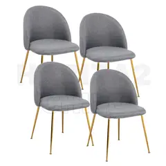 HABITA2 CHILE - Pack 4 Silla de comedor Nordic Lino Gold - Gris