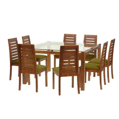 LATAM HOME - Juego De Comedor Barcelona 1400X1400 Silla Tenerife Tela Verde
