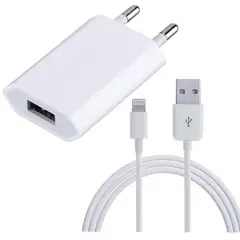 APPLE - Adaptador Cargador 5w + Cable 1 m Usb a Lightning