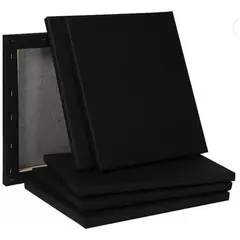 GENERICO - Bastidor De Madera 30x30cm Con Lienzo De Tela Negro 280gr