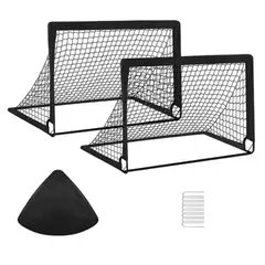 MUNDO MAGIA - 2 Juego De Porterías De Fútbol Portátil Para Niños 120x90cm