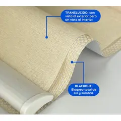 GENERICO - Cortina Roller Doble-Beige 160x240 Black-out