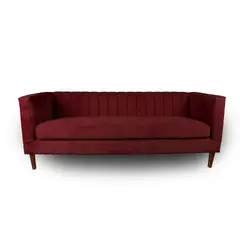 LATAM HOME - Sofa Sorrento 3 Cuerpos Tela Velvet Vivian Burdeo