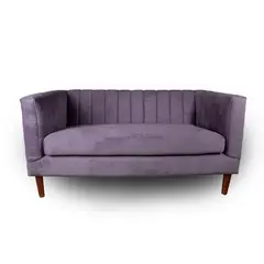 LATAM HOME - Sofá Sorrento 2C Lila, Tela Velvet, Patas Madera