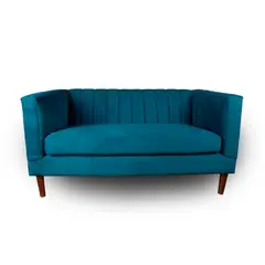 LATAM HOME - Sofá Sorrento 2 Cuerpos Tela Velvet Vivian Azul