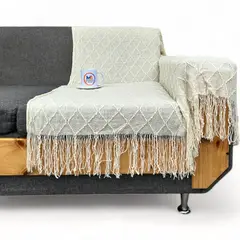 GENERICO - Manta Decorativa Tejida Estilo Nordico Para Sofa Sillon Cama - Blanco.