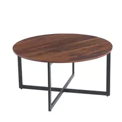 KLIK - Mesa de centro 80cm redonda - Madera Oscura Walnut