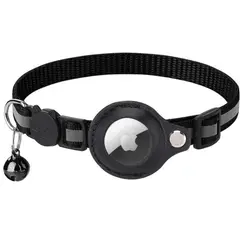 GENERICO - Collar Con Sonaja Para Gatos Airtag Antipérdida Negro