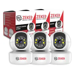 ZEKER - Pack x3 Cámara De Seguridad Interior Wifi IP 2MP 5G