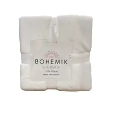 BOHEMIK - Manta Sherpa fleece Dark white