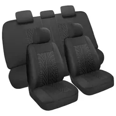 EVERSO - Funda Universal Cubre Asiento Automóvil 9 Piezas Coche Negro