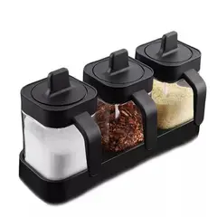 GENERICO - Set De 3 Recipientes De Vidrio Para Condimentos Especies Con Cuchara…