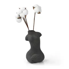 DANNY HOME - Macetero Cuerpo Humano Estilo Nordico Negro de Ceramica