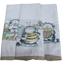 GENERICO - PAÑO DE LOZA ABSORBENTE 3 UNIDADES MODELO ABEJORRO EN COBRE