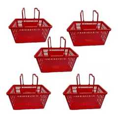 MUNDO MAGIA - Pack 5 Canastos Cestas De Compras Para Supermercado