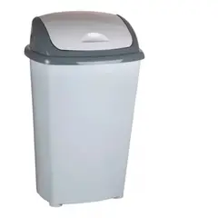 GENERICO - Basurero Plástico Cocina 60 Litros Tapa Vaivén Color Gris