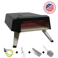 KING GRILL - Horno de Pizza a Gas + Pala + Rodela + Cortador