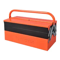 TACTIX - Caja Metalica Naranja 5 Compartimentos 47cm