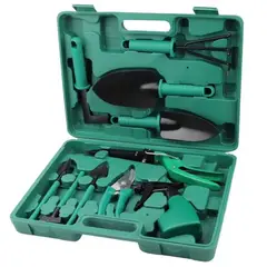 GENERICO - Set de Jardineria 10 Piezas Con Estuche Verde
