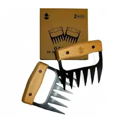 MUNDO MAGIA - Pack Set Asado Parrilla 10 Uds + 2 Garras De Oso Inox