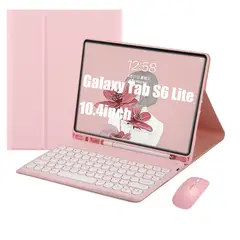 SHARGE - Teclado y Ratón Bluetooth para Galaxy Tab S6Lite 10.4in Rosa Español.