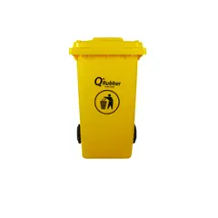 QRUBBER - Basurero Contenedor Basura 240 lts. Amarillo