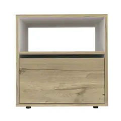 FMFURNITURE - Velador 1 Puerta - Café Claro 52x50x40 cm