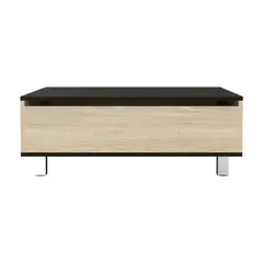 FMFURNITURE - Mesa Funcional Extensible - Café Claro y Negro 43.3x80x54.5 cm