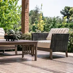 SPAZZIO - Living terraza Río 4 piezas 2-1-1 café mate