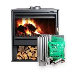 BOSCA - Pack Calefactor a Leña Chimenea freestanding 850 + Kit Instalación