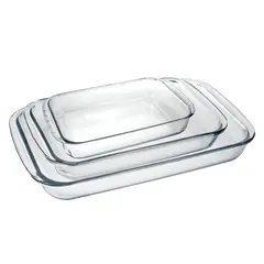 MARINEX - Pack 3 Asaderas Rectangulares Marca Aptas Para Horno