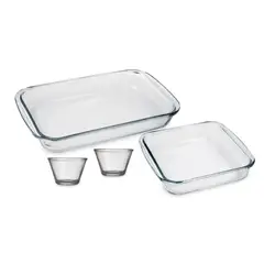 MARINEX - Pack Asadera Rectangular Asadera Cuadrada 2 Flaneras