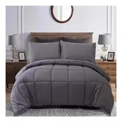 PREMIUN - Edredón Nórdico 2 Plazas Plumón Acolchado Hipoalergénico GRIS