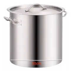 DEL FONDO - Fondo Acero Inoxidable Olla Grande 35CM Con Tapa 40L