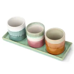DANNY HOME - Set 3 Macetas Para Hogar con Bandeja