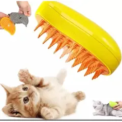 GENERICO - Cepillo De Vapor Vaporizado 3 En 1 Para Gatos Color Amarillo