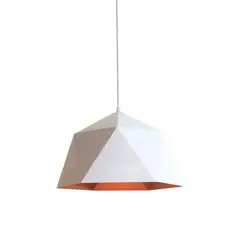 GENERICO - Lampara Colgante Metalica Angulada Color blanco 1 Luz ampolleta