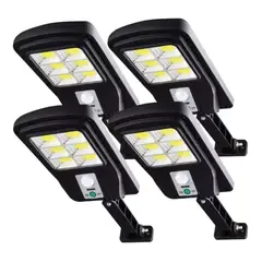 MUNDO MAGIA - Pack 4 Foco Solar Led Exterior Con Sensor De Movimiento Ip65