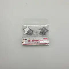 GENERICO - Velas Estrellas Para Cumpleaños Doradas Plateadas Cotillon - Plateado
