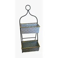 GENERICO - Jardinera 2 Niveles Maceteros Porta Macetero Maceta Laton