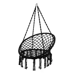 IMPORTCLICK - Hamaca Silla Columpio Algodón Negra 80 x 70 cm