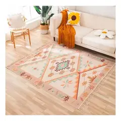 ANGELES DEL HOGAR - Alfombra Bohemia De Estilo Etnico 180x200 Cm